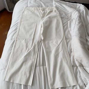 White straight leg jeans from Shein. Good material and quality. Size L